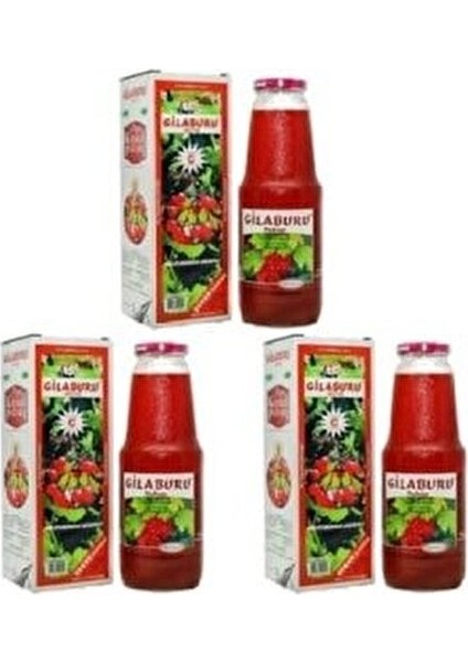 Organik Gilaburu Nektar Suyu Doğal Aroma 1 lt x 3 Adet Şeker İçeriksiz
