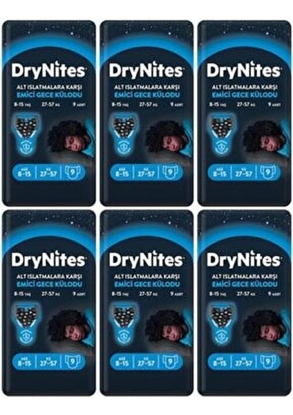 Drynites Erkek Emici Gece Külodu 8-13 Yaş 54 Adet