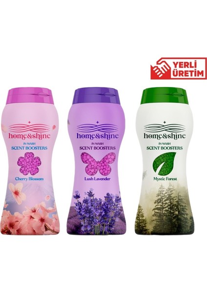 Granül Çamaşır Parfümü Cherry Blossom, Mystic Forest, Lush Lavender 3 x 225 gr