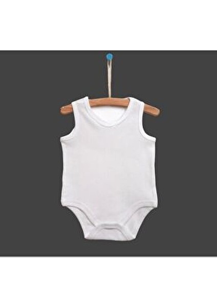 %100 Organik Pamuk 5li Beyaz Atlet Kolsuz Unisex Bebek Body Rahat Kullanım