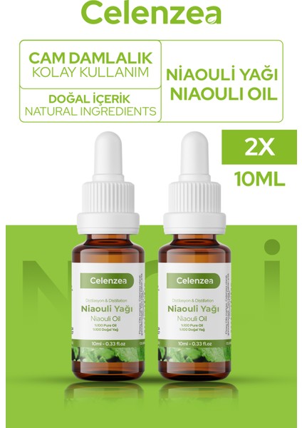 Nioli Yağı 2'li Set Doğal Bitkisel Uçucu Yağ Niaouli Oil 10ML
