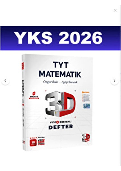 2026 Tyt Matematik Video Destekli Defter