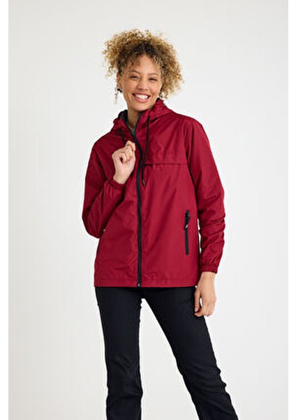 Kadın Içi Astarlı Suya Dayanıklı Kapüşonlu Cepli Yağmurluk