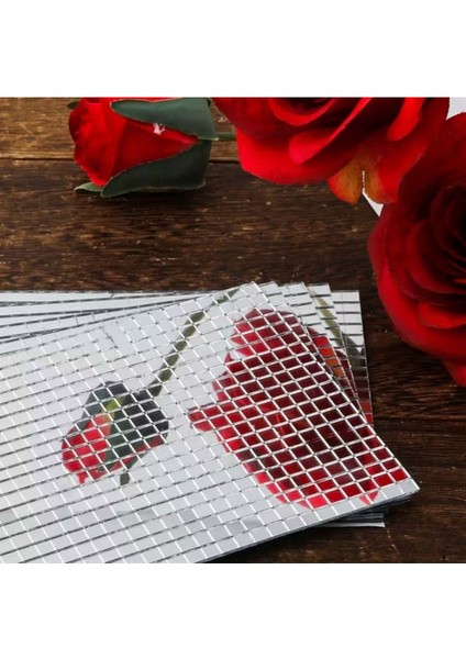 Buffer® Kare Silver Cam Mozaik Fayans Çıkartmaları El Işi Kare Cam Fayans Kendinden Yapışkanlı Aynalı Dekor Panel 30X30 cm indirimleri