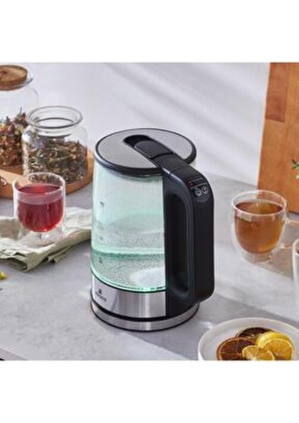 Sıcaklık Ayarlı ve LED Işıklı 2205 Cam Su Isıtıcısı 2200W fırsatları