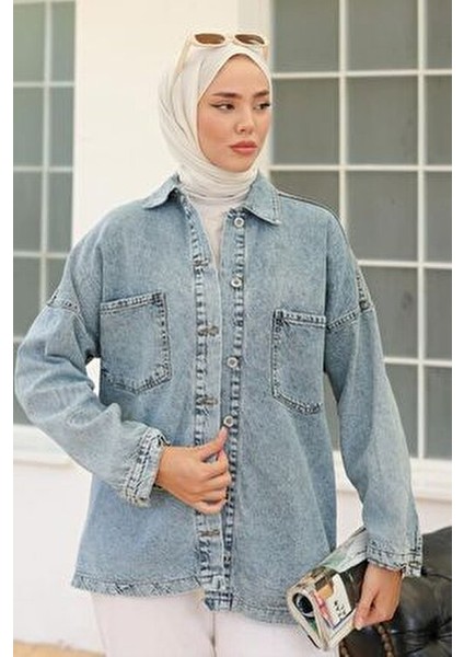 Woops Uzun Kol Ceket Gömlek Cep Detaylı Oversize fiyatları