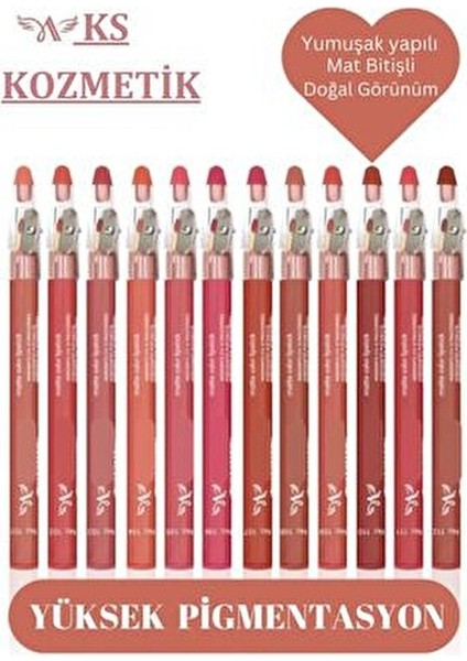 12'li Jumbo Dudak Kalemi Kalemtraşlı Set