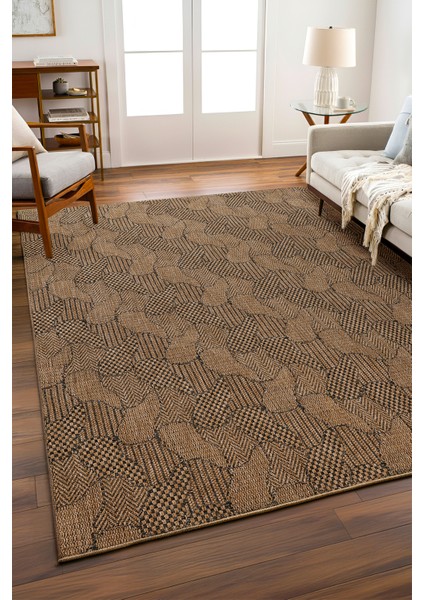 Jüt Tabanlı Hasır Dokuma Örme Bohem Halı Kilim