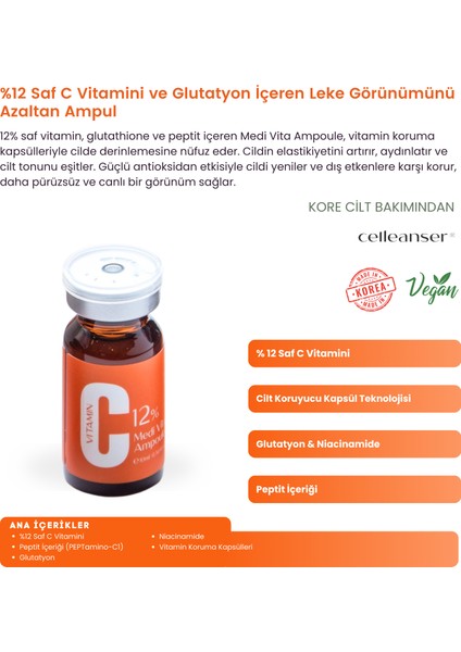 %12 Saf C Vitaminli Leke Karşıtı ve Aydınlatıcı Peptitli Serum fiyatları