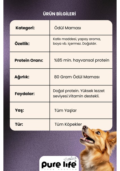 Purelife Plus Kuzu Etli Köpek Ödül Maması 80GR fiyatları
