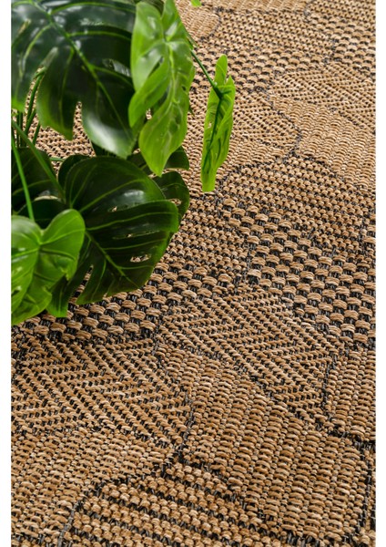 Jüt Tabanlı Hasır Dokuma Örme Bohem Halı Kilim