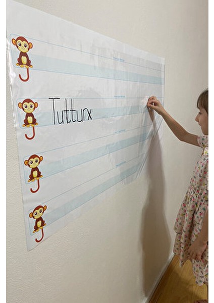 Mavi Kılavuz Çizgili Öğrenci Tahtası Yeni Müfredat Kalem Hediyeli 100X56 cm fiyatları