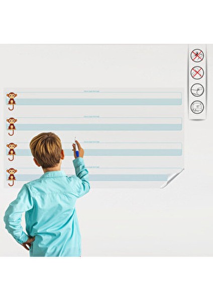 Mavi Kılavuz Çizgili Öğrenci Tahtası Yeni Müfredat Kalem Hediyeli 100X56 cm modelleri