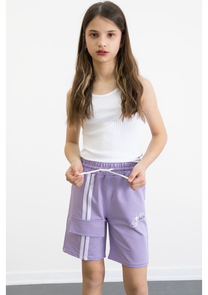 Lila Kız Çocuk Şort 20755