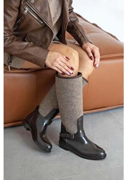 Anders Kemer Detaylı Kadın Yağmur Çizme Kahve fiyatları