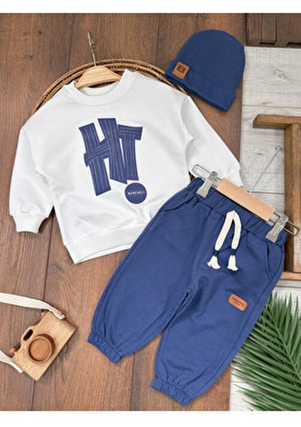 Hi Kabartma Baskılı Bereli Arma Detaylı Oversize Geniş Kalıp Erkek Bebek Takım
