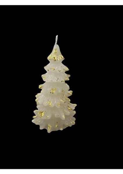 Hediyelik Çam Ağacı Mum 10 cm Beyaz Renk Seçeneği ile 4 Çeşit Malzeme Özellikli