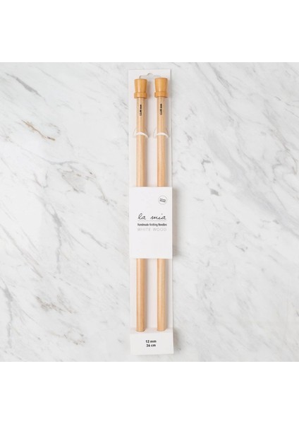 Whitewood 12 mm 36 cm Ahşap Örgü Şişi