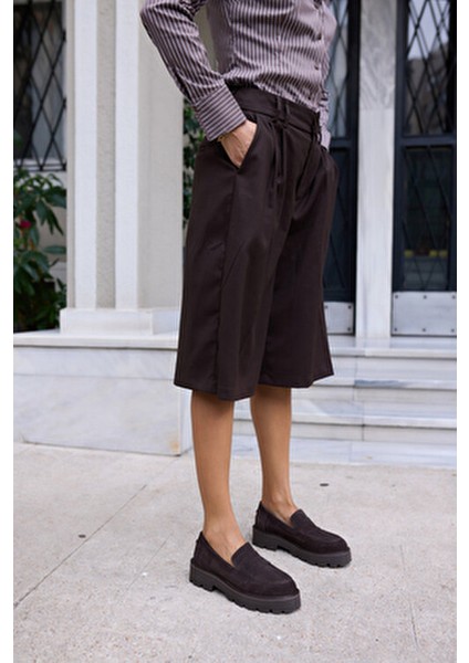 Alberto Kadın Kahve Gercek Suet Loafer Ayakkabi