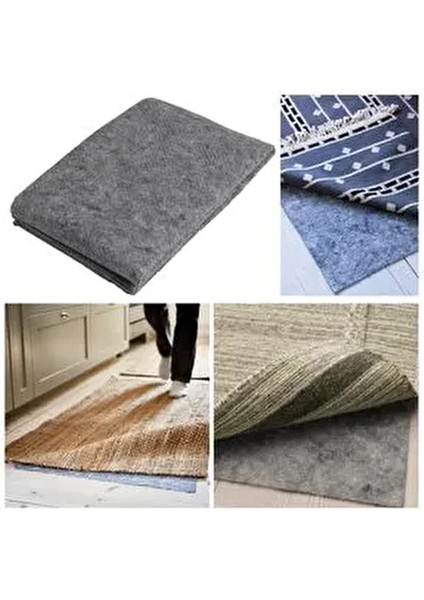 Stopp Fılt Gri Halı Kilim Yolluk Kaydırmazı Kalın Dokulu Kaydırmaz Keçe Ped
