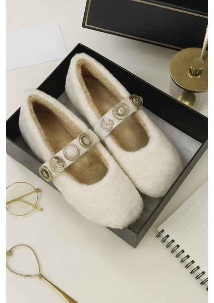Zera Home Kadın Ev Babeti Kışlık Içi Yünlü Ev Ayakkabısı Panduf