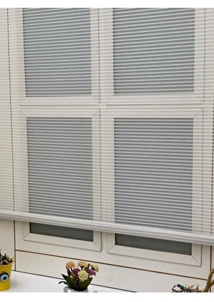 Çift Mekanizmalı Tül+Stor Perde Beyaz Renk ve Zincir Deseni ile Modern Tasarım fırsatları