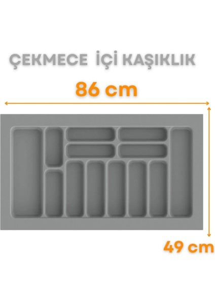 Çekmece Içi Kaşıklık ve Kepçelik Düzenleyici – Gri 86X49 cm (78,5X40 cm Kadar Kesilebilir)