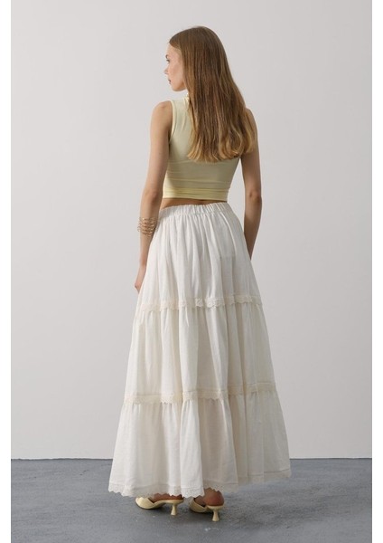 Dantel Detaylı Etek - Pembe fırsatları