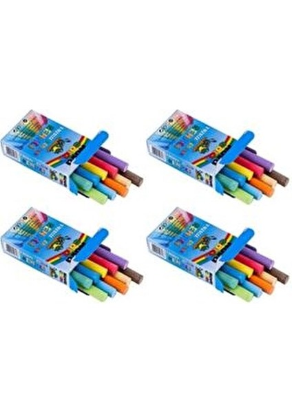 Tozsuz Renkli Tebeşir 10'lu 4 Paket