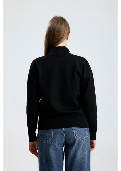 Fermuarlı Pike Örgü Taşlı Hırka,ceket indirimleri