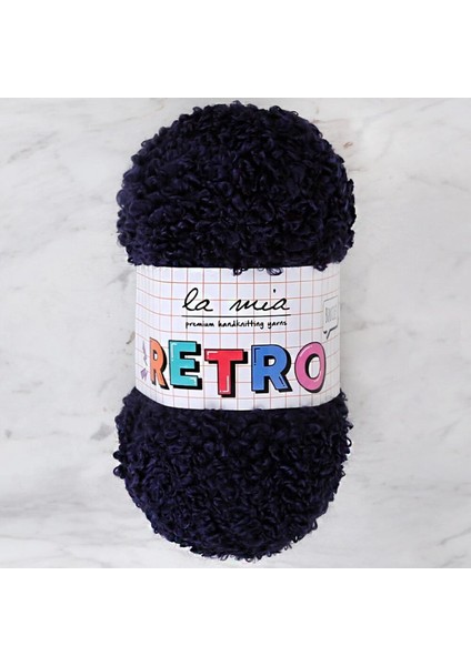 La Mia Retro Lacivert El Örgü Ipi - LM5301