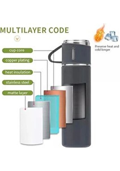 Paslanmaz Çelik Profesyonel Kamp Termosu Seti Kutulu Hediyelik Bardaklı Fincanlı Paslanmaz Termos modelleri