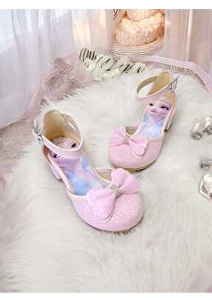 Kız Çocuk Elsa Prenses Minik Topuklu Abiye Ayakkabı