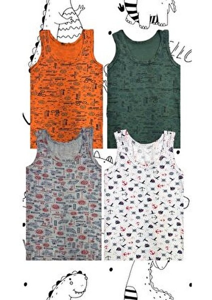 12 Adet Erkek Çocuk Desenli Pamuklu Çocuk Atlet fiyatları