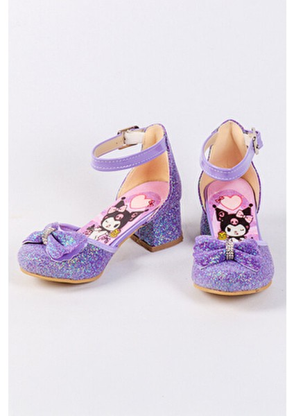 Kız Çocuk Kromi Baskılı Topuklu Ayakkabı, Kız Çocuk Abiye Ayakkabı indirimleri