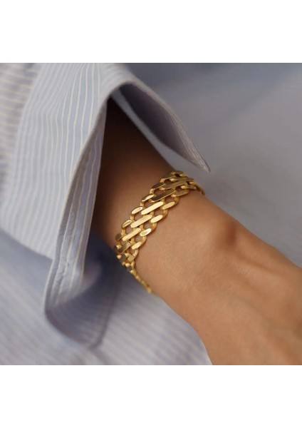 Kilitli Duble Zincirli Altın Bileklik fiyatları