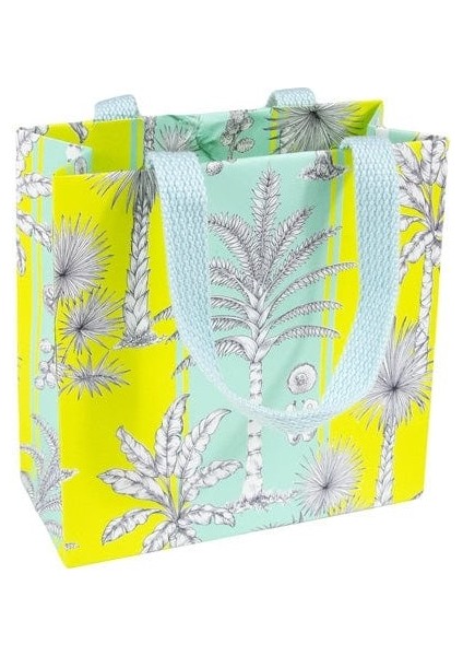 Southern Palms Turquoise & Lime Small Square Gift Bags 1 Each