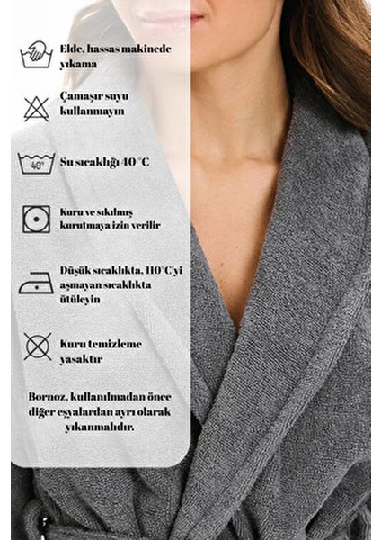 Organik Pamuk Bornoz Salyaka Bukle Antibakteriyel Soft Bonoz Hediyelik Günlük Ceyizlik Erkek Kadın