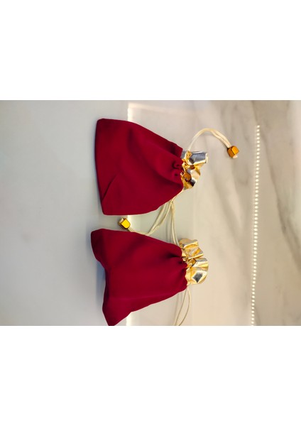 MDK Kadife Gold Mini Takı Kesesi 5li Set 12CM x 10CM