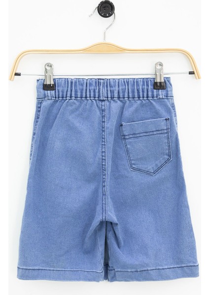 Mavi Ön Cepli Beli Lastikli Kız Çocuk Jean Şort Etek 21122 indirimleri