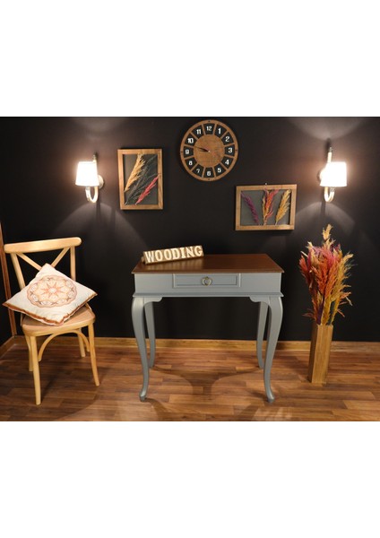 80 cm Çekmeceli Masif Gri Ceviz Dresuar modelleri