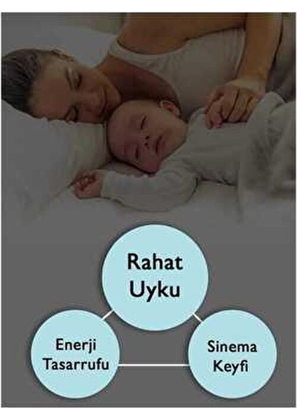 Blackout Işık Geçirmez Yüksek Kalite Fon Perde Siyah Pilesiz Ekstraforlu Karartma Güneşlik Perde