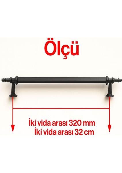 Çekmece Dolap Kulpu Modern Tasarım Şık Mobilya Aksesuarı Çizgili Mat Siyah 320 mm Metal fiyatları