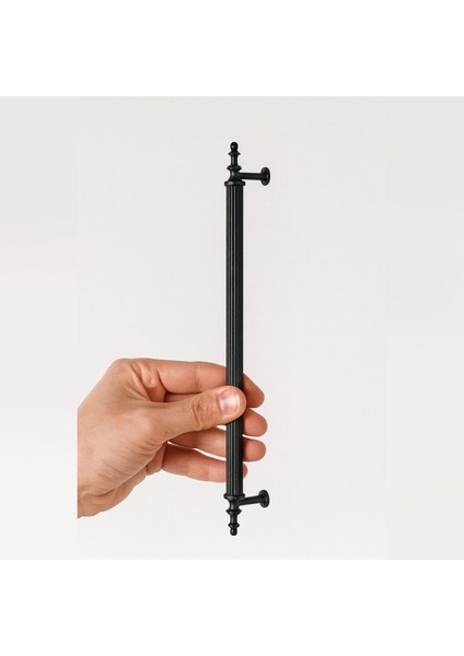 Çekmece Dolap Kulpu Modern Tasarım Şık Mobilya Aksesuarı Çizgili Mat Siyah 320 mm Metal modelleri