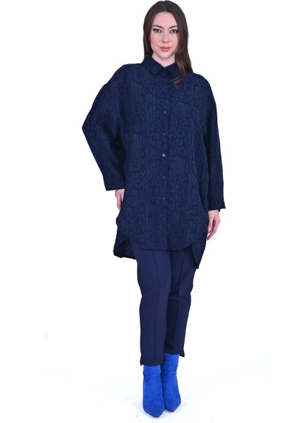 Çiçek Desenli Modal Gömlek 7017 Laçivert fiyatları