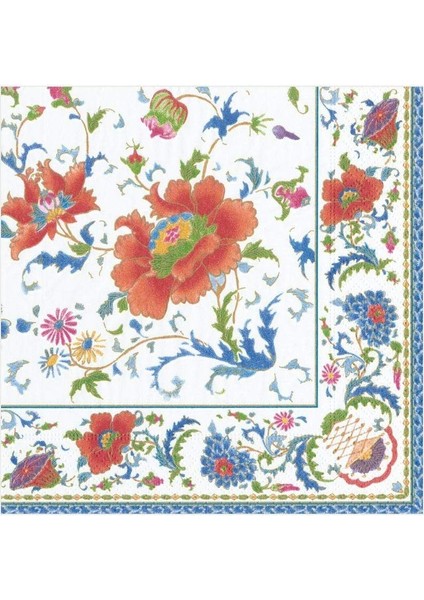 Chinese Ceramic Paper Luncheon Napkins In White - 20 Per Package