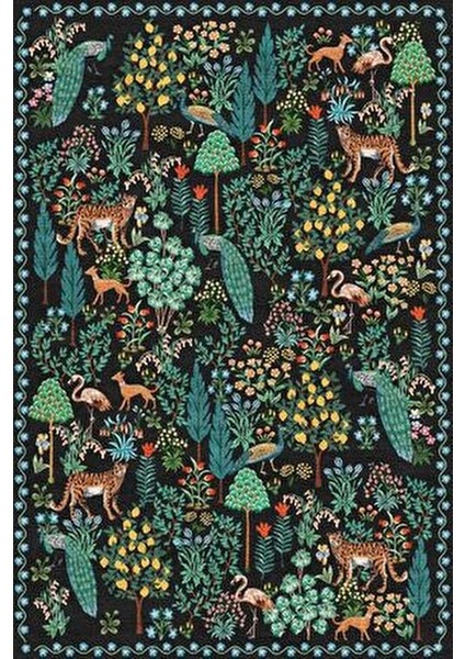 Floral Mira Füme Pastel Çok Renkli Botanik Tema Dokuma Taban Halı Mira 1319