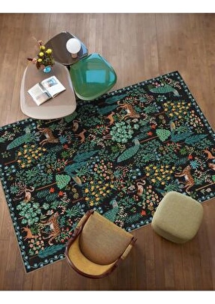 Floral Mira Füme Pastel Çok Renkli Botanik Tema Dokuma Taban Halı Mira 1319 fırsatları