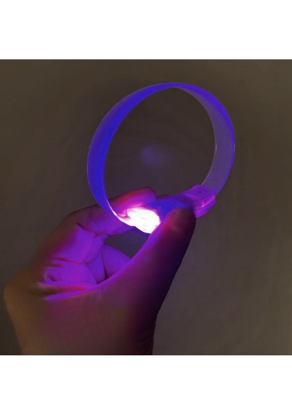 3 Modlu Pilli LED Işıklı Esnek Parti Bilekliği Mor