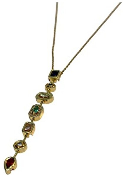 Y Kolye Renkli Taşlı Çelik Kolye Trend Kadın Kolye modelleri